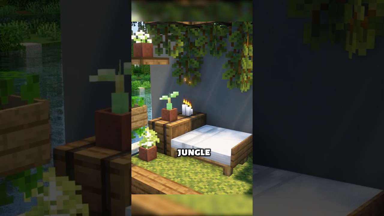 Minecraft Jungle Bed Design 🌿 | Cozy Survival Build! 