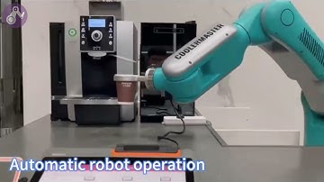 Robot coffee vending machine, commercial robot usage