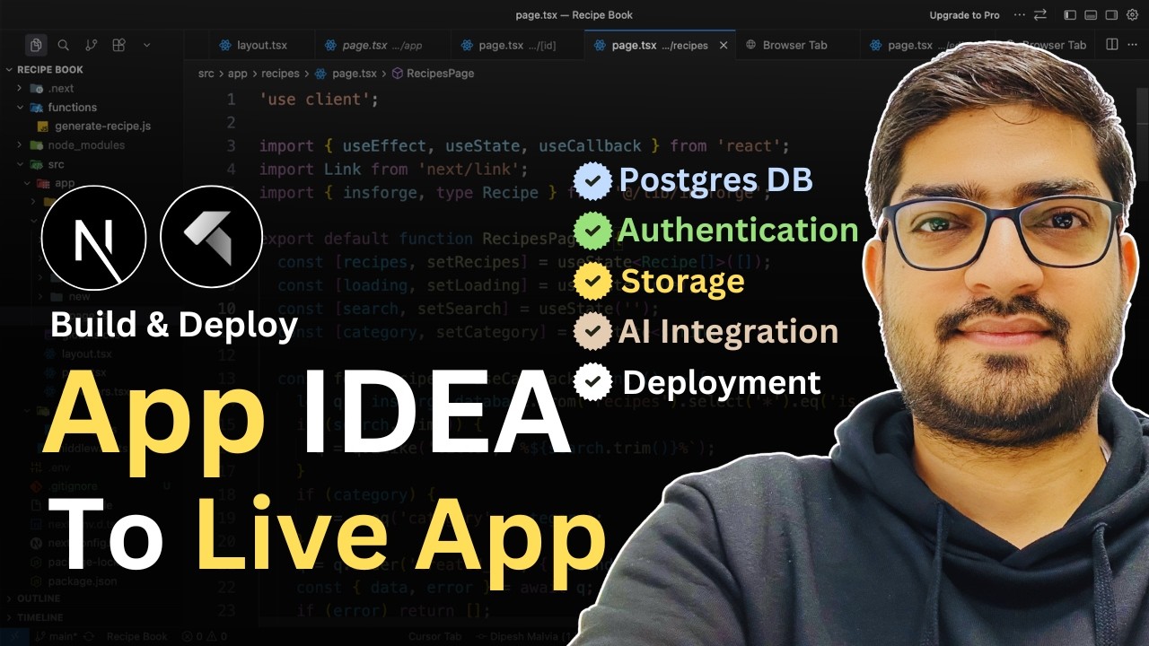 Build & Deploy a Next.js 16 Full Stack Recipe App with AI, Auth ...