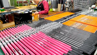 process of making a strong and soft carbon fishing rod. Mass Production of Fishing Pole in Korea