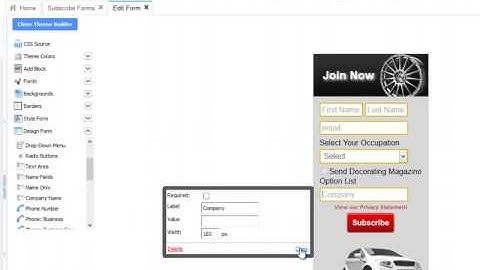 Web Forms: Drag & Drop Form Fields