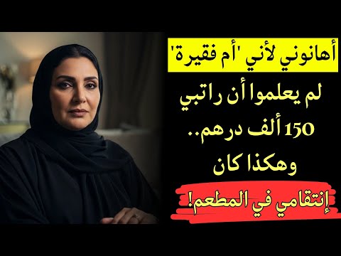 أخفت راتبها 150 ألف عن ابنها ويوم أهانتها عائلة زوجته المتكبرة تظاهرت بالفقر ثم كشفت الحقيقة