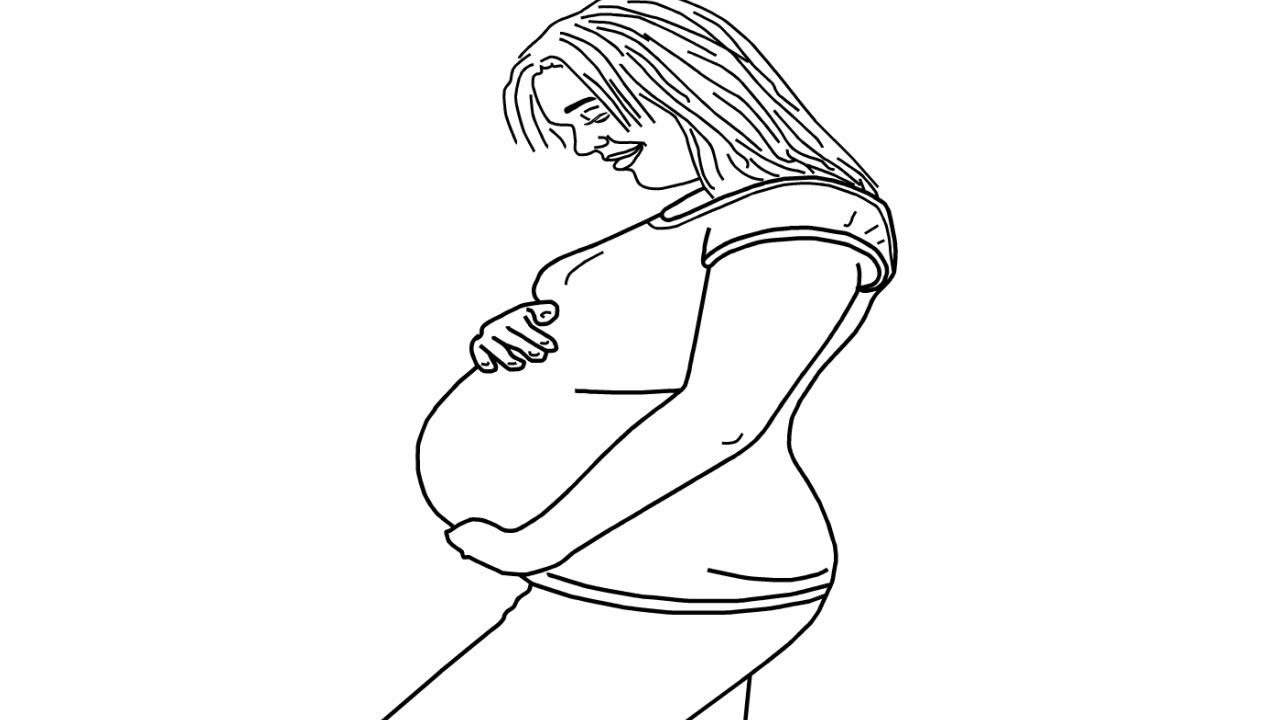 How to draw Pregnant Woman II very easy step by step - YouTube