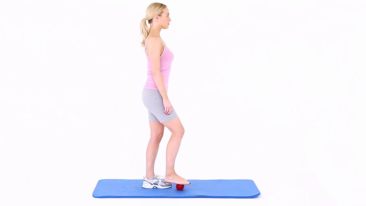 Spiky ball plantar fascia massage standing YouTube