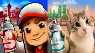Subway surfers Osaka 🆚 Pet Run Puppy Dog Game Map Comparison  screenshot 1