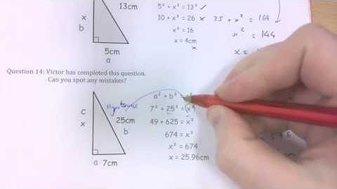 3rd Form/LE Correcting Errors on Pythagoras Theorem - April 2020