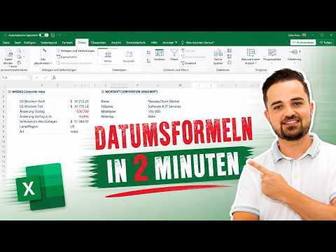 Excel Year, Month, Week Number, and Weekday in 2 Minutes