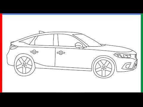 How to draw Honda Civic step by step for beginners