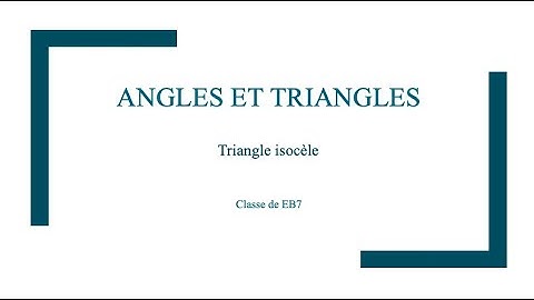 Triangle isocèle