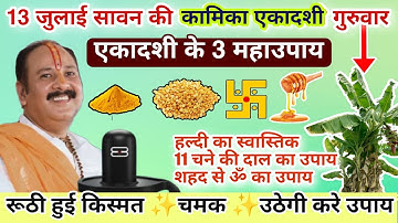 13 जुलाई सावन की पहली कामिका एकादशी पर हल्दी, चने,शहद का उपाय किस्मत चमक उठेगी - Pradeep ji mishra