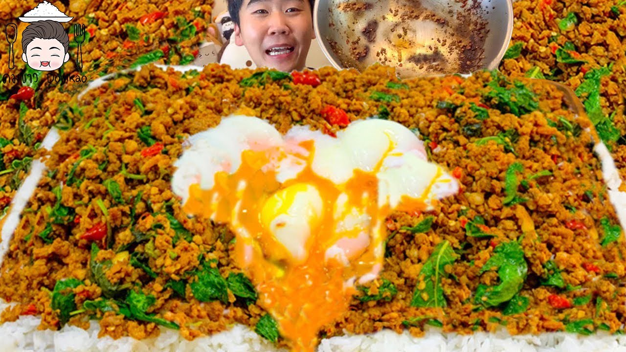 กระทะ 1,000 ปี ! กะเพราหมูสับไข่เยิ้มถาดยักษ์ 2 กิโล พร้อมวิธีทำ สูตรนี้อร่อยชัวร์ | ดมข้าว