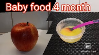 4 month baby food / Apple Puree Recipe / Homemade baby food