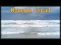 Mar e praia de Lagoon cidade de Netanya Israel inverno 2015