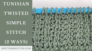 Tunisian Crochet Tutorial - Twisted Simple Stitch (Twisted Up v/s Twisted Down) - Left handed