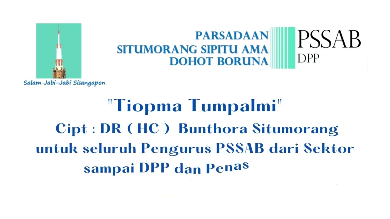 Tiopma Tumpalmi By DR (HC) Bunthora Situmorang