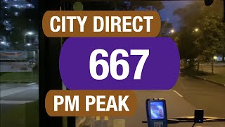 SBS Transit City Direct 667 (Evening Peak) | Bus Service Route Visual Guide