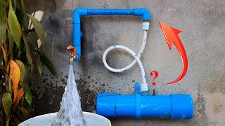 : Free electricity | increase pressure in PVC pipes make strong pressure water