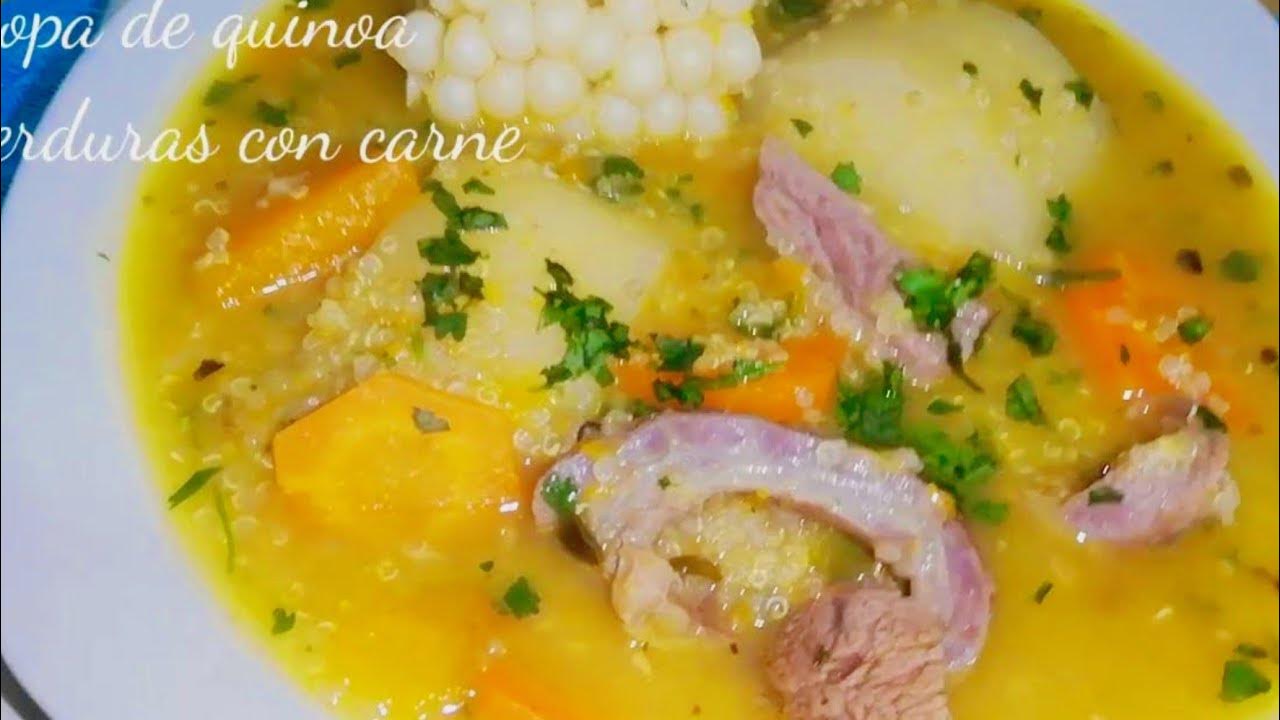 SOPA DE RES CON QUINUA Y VERDURAS/Delicias de Fátima YouTube