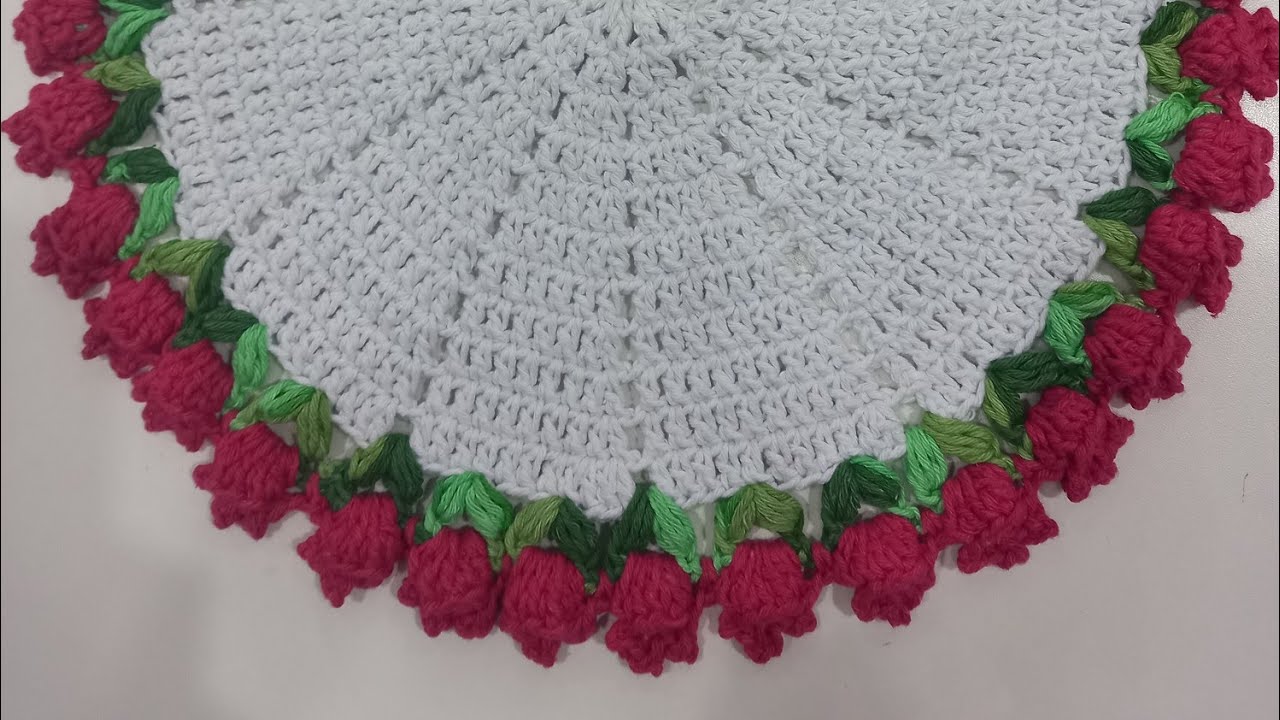 SOUSPLAT DE TULIPAS EM CROCHÊ