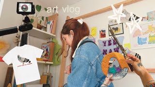 𓅪 day in the life of an artist 𓅪 art, textiles, tufting, pigeons etc etc