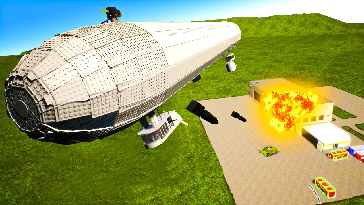 Insane ZEPPELIN AIR ATTACK On Our Base in Brick Rigs! - YouTube