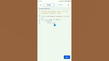 print  odd numbers from 1 to 100 in python using for loop. #shorts #youtubeshorts