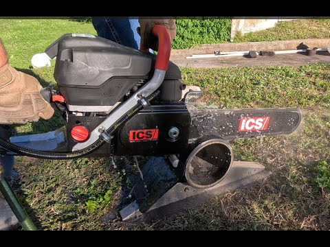 ICS Chainsaw Ductile Pipe Set up