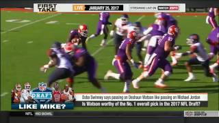 First Take   Dabo Swinney Compares Deshaun Watson To Michael Jordan   January 25, 2017