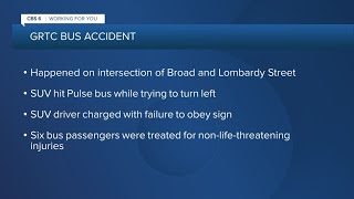 SUV driver hits GRTC bus; 6 passengers hurt
