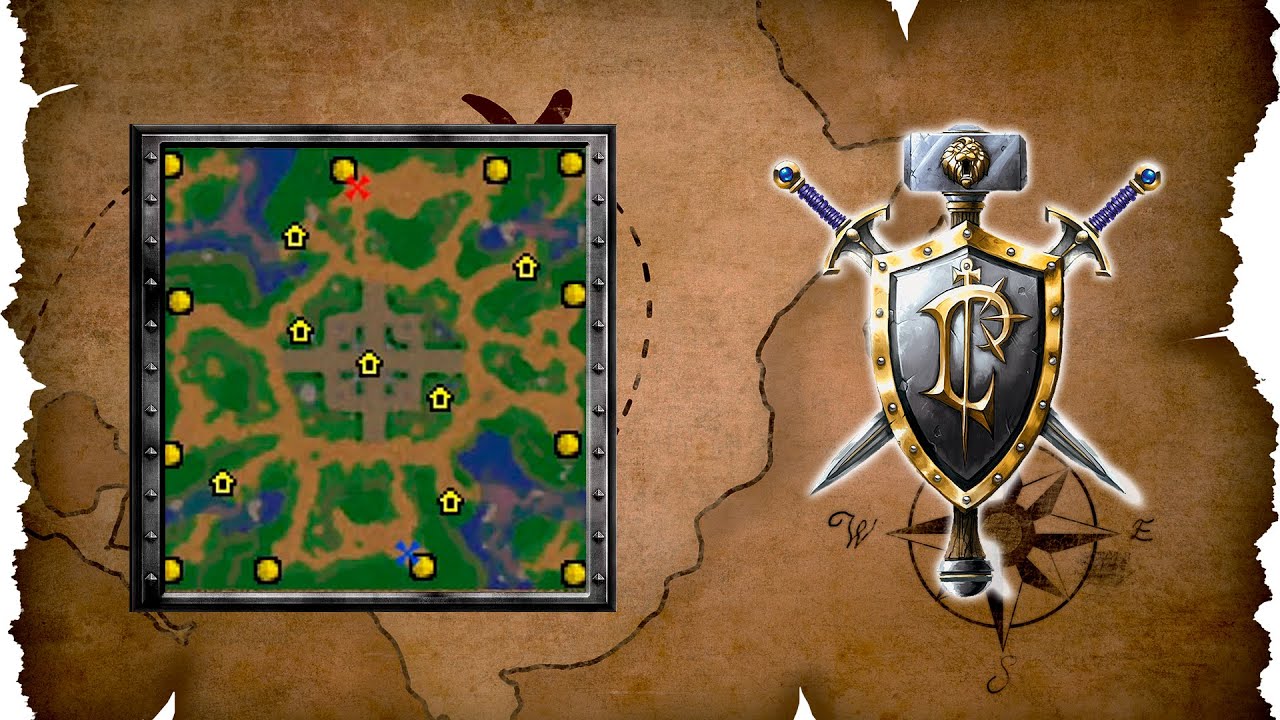 WarCraft III Reforged. Lost Temple (1v1 ver.). Easy AI 50%. Human vs. NE