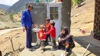Rural Life Babak Installed The Sink And Painted The Wall On A Sunny Day