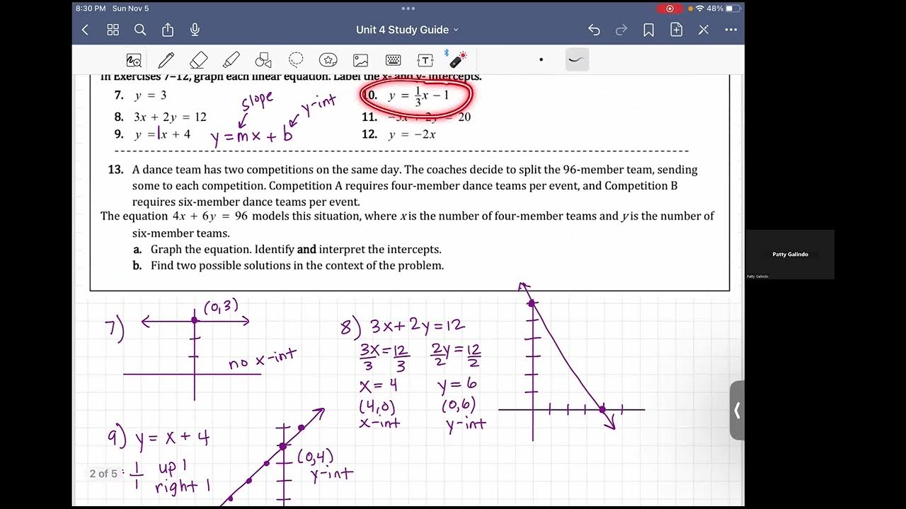 Algebra 1 unit 4 linear functions study guide youtube