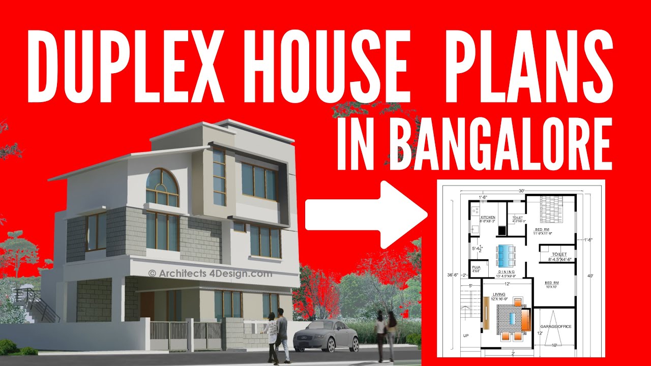 DUPLEX HOUSE PLANS IN BANGALORE 40x30 Duplex House Plan in Bangalore