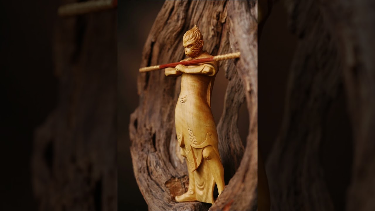 黄杨木×风化木| 大圣#WoodenBuddha #SandalwoodArt #SacredArt