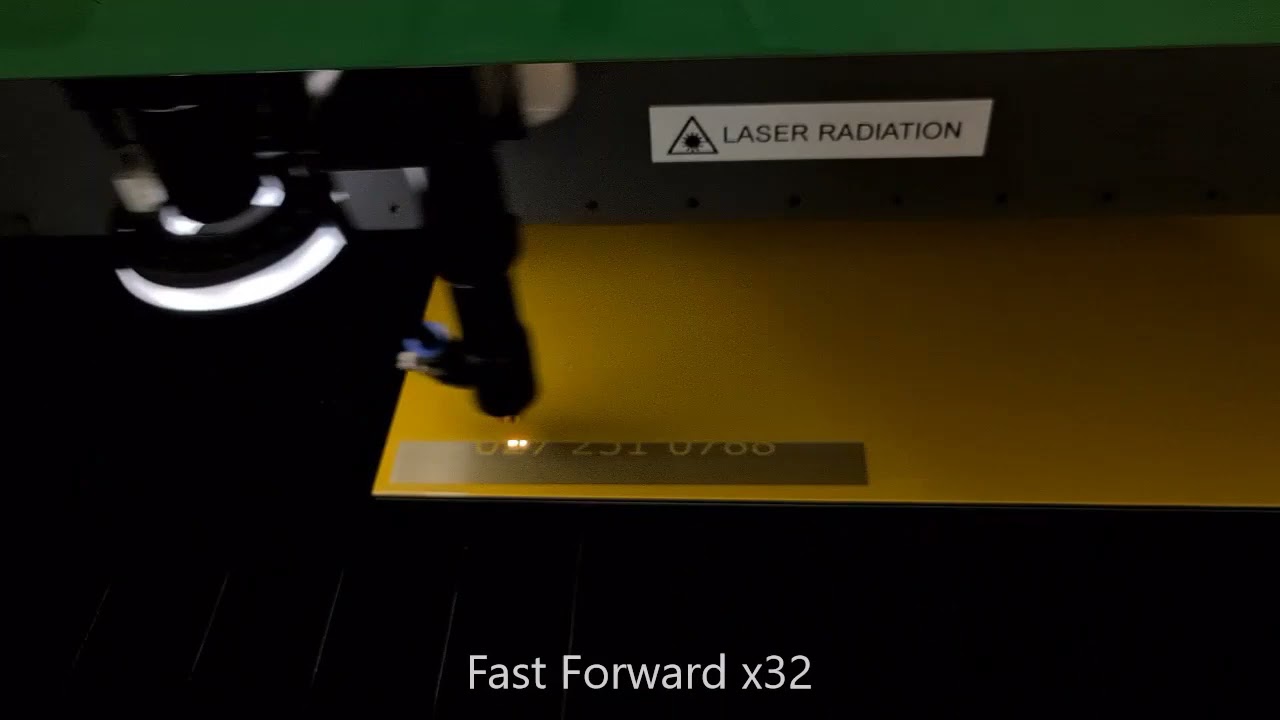 Laser engraves on acm sheet