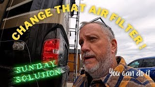 How to Change the Air Filter on Tiffin Motorhome Cummins 340 ISB 6.7 Engine  | ‍Sunday Solution