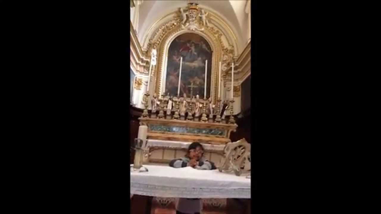 Rhythm doing a prayer at St Paul Church, Rabat, Malta - YouTube