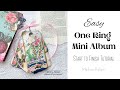 EASY ONE RING MINI ALBUM WITH WATERCOLOR COVER | MINI JOURNAL | MIXED MEDIA