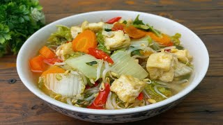 SEGER BANGET, KUAHNYA NGANGENIN‼️ CARA SIMPEL MEMBUAT SAYUR TAUGE TAHU YANG ENAK
