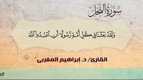 16- النحل ،، القارئ / د. إبراهيم المغربي