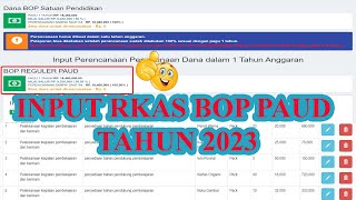 CARA INPUT RKAS BOP PAUD DI SIMBOP TAHUN 2023