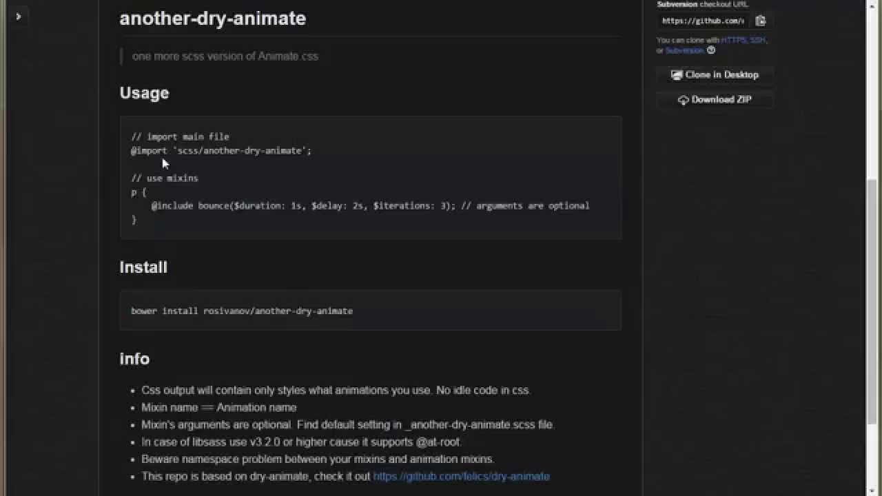 Animate.css SASS (SCSS) Версия
