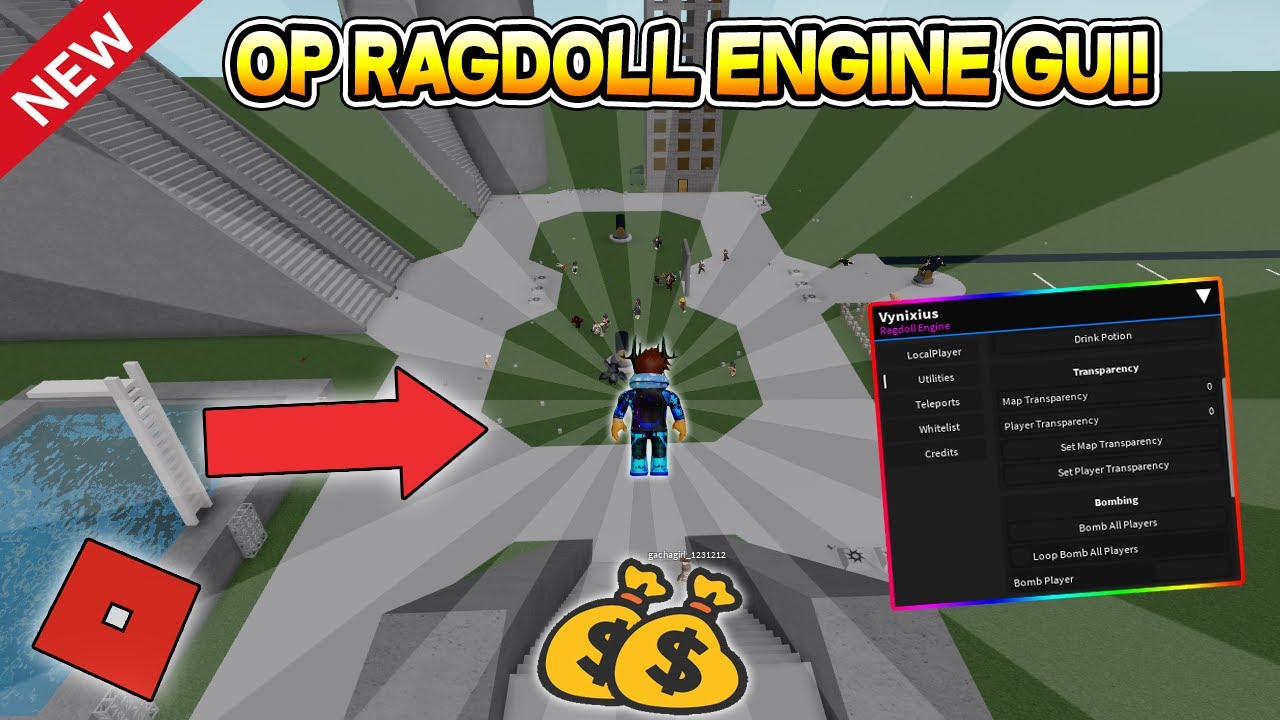 New Epic Gui In Ragdoll Engine Op Script Roblox Youtube - roblox make player really ragdoll