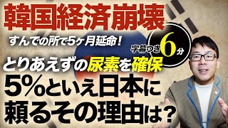 韓国経済崩壊すんでの所で5ヶ月延命！とりあえずの尿素を確保。5％といえ日本に頼るその理由は？超速！上念司チャンネル ニュースの裏虎