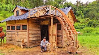 How to build a Balcony | Building a Wooden CABIN -Off Grid CABIN.