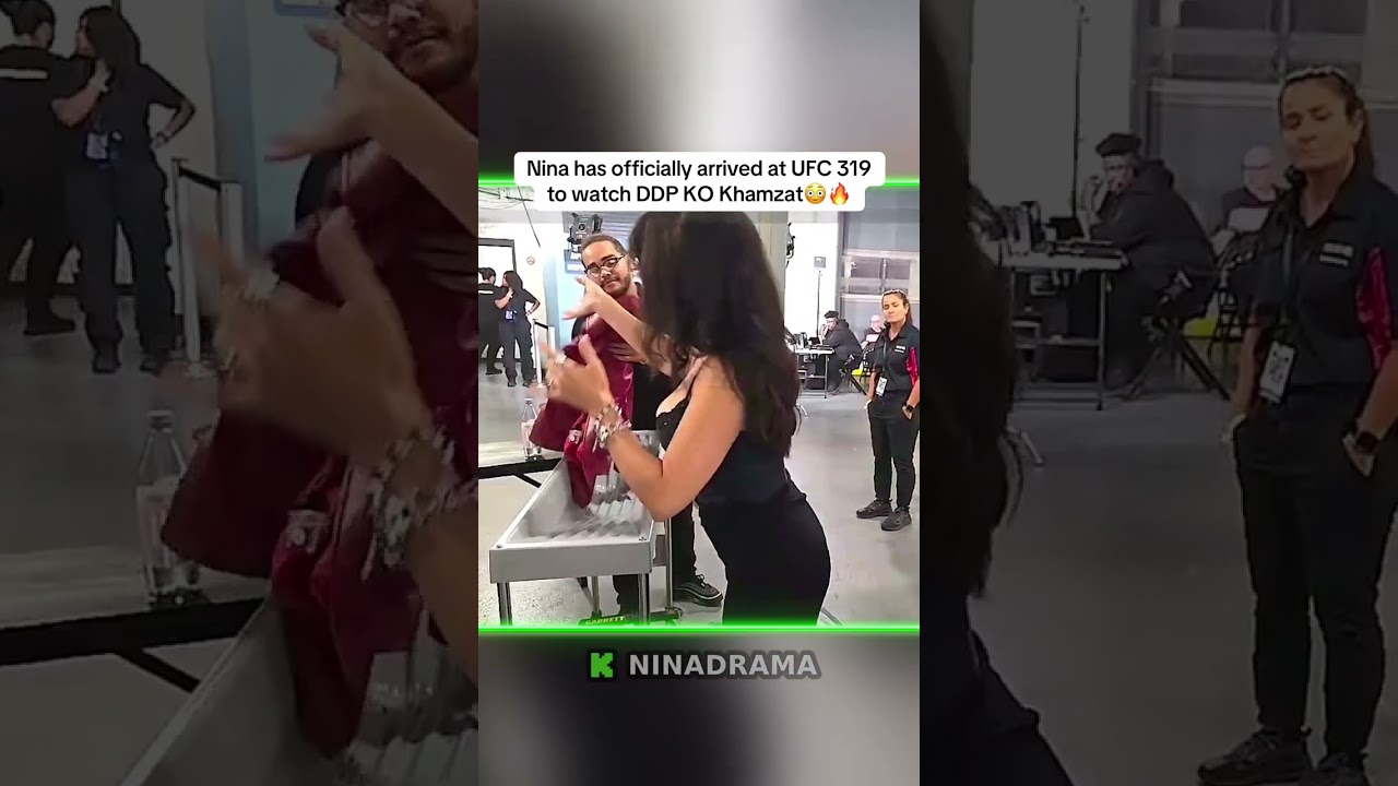 Nina has officially arrived at UFC 319 to watch DDP KO Khamzat😳🔥