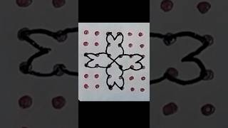 simple rangoli designs with 6dots#shorts #trending #viral #art #rangoli #rangolidesigns #ytshorts#yt