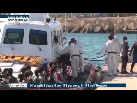 Video Lampedusa - Migranti: 3 sbarchi con 108 persone. In 191 nell'Hotspot