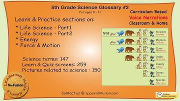 5th Grade Science Glossary # 2 : Learn and Practice Worksheets for home and classroom