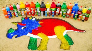Experiment: How to make Rainbow Dinosaur with Orbeez, Big Coca Cola vs Mentos and Popular Sodas